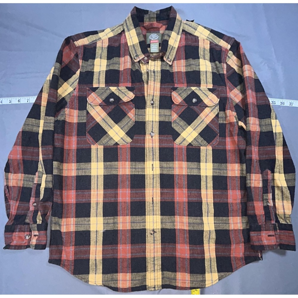 St. John's Bay Shirt Mens L Multicolor Plaid Flannel Long Sleeve Button Up